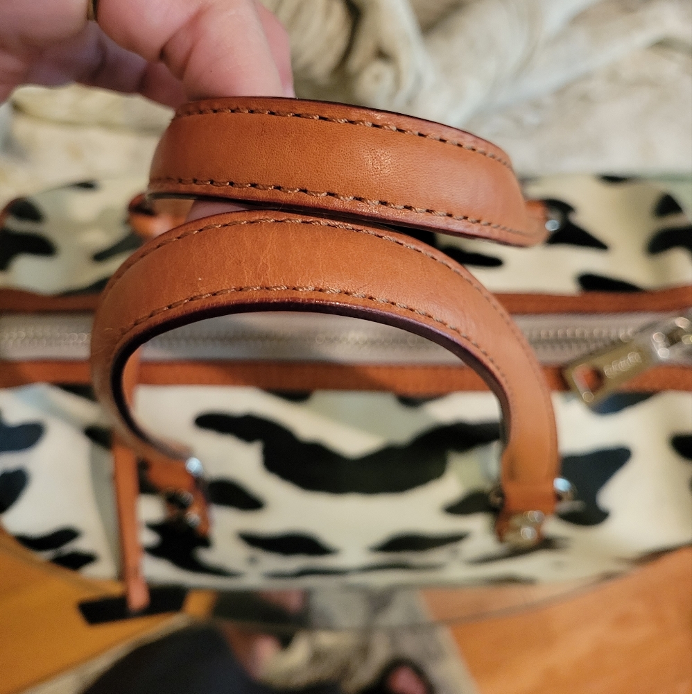 L.A.M.B. by Gwen Stefani Snow Leopard Satchel Designer Leather Vintage  #178 - Picture 4 of 17